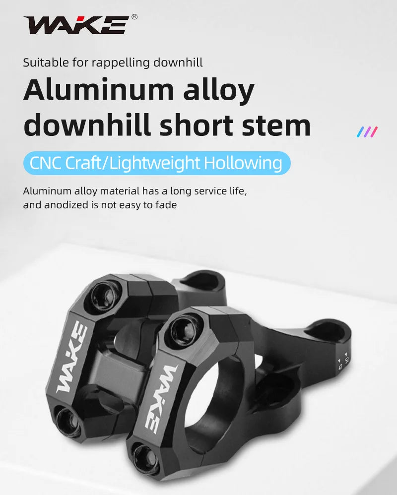 Wake DH/AM/FR MTB Bike Stem CNC Aluminum Alloy Downhill Bicycle DIRECT MOUNT STEM Handlebar 31.8mm for BMX Cycling Ultralight