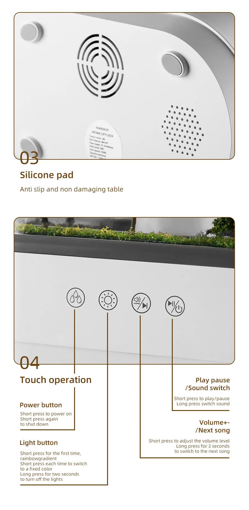 Rain Cloud Cool Mist Humidifier Water Drip Micro Landscape Aroma Diffuser with 7 Night Light Aromatherapy Diffuser for Bedroom