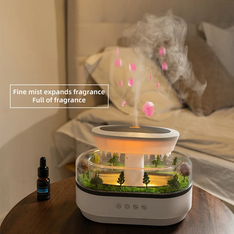Rain Cloud Cool Mist Humidifier Water Drip Micro Landscape Aroma Diffuser with 7 Night Light Aromatherapy Diffuser for Bedroom