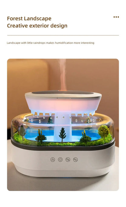 Rain Cloud Cool Mist Humidifier Water Drip Micro Landscape Aroma Diffuser with 7 Night Light Aromatherapy Diffuser for Bedroom