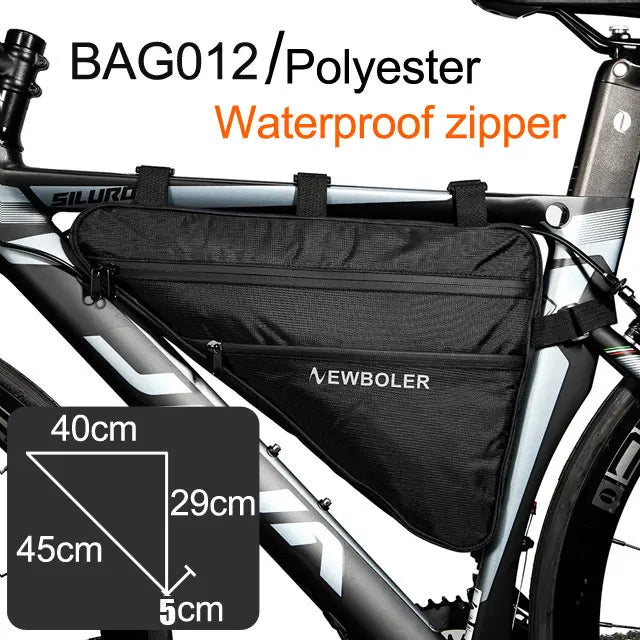 NEWBOLER Large Bicycle Triangle Bag Bike Frame Front Tube Bag Waterproof Cycling Bag Pannier Ebike Tool Bag Accessories XL