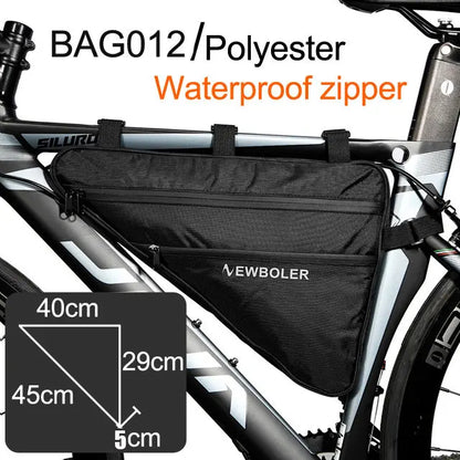 NEWBOLER Large Bicycle Triangle Bag Bike Frame Front Tube Bag Waterproof Cycling Bag Pannier Ebike Tool Bag Accessories XL