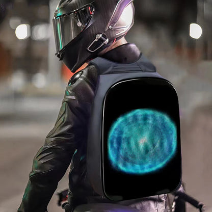 Led Backpack with Programmable Full Color Screen, Birthday Gift Men/Women, Motorcycle Helmet bag Waterproof Shoulder Travel Back