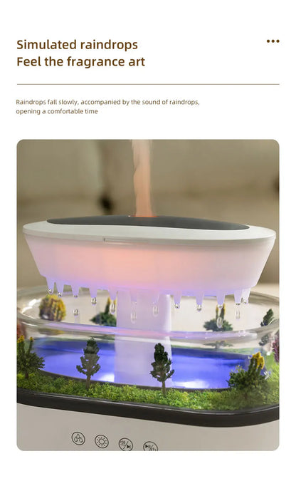 Rain Cloud Cool Mist Humidifier Water Drip Micro Landscape Aroma Diffuser with 7 Night Light Aromatherapy Diffuser for Bedroom