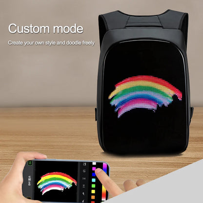 Led Backpack with Programmable Full Color Screen, Birthday Gift Men/Women, Motorcycle Helmet bag Waterproof Shoulder Travel Back