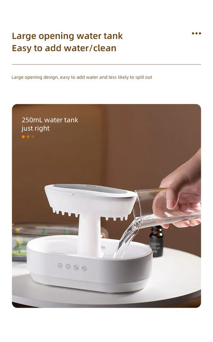 Rain Cloud Cool Mist Humidifier Water Drip Micro Landscape Aroma Diffuser with 7 Night Light Aromatherapy Diffuser for Bedroom