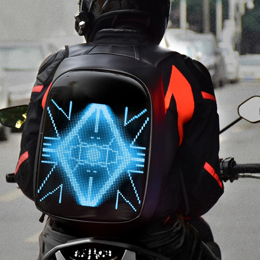 Led Backpack with Programmable Full Color Screen, Birthday Gift Men/Women, Motorcycle Helmet bag Waterproof Shoulder Travel Back