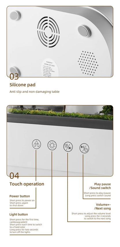 Rain Cloud Cool Mist Humidifier Water Drip Micro Landscape Aroma Diffuser with 7 Night Light Aromatherapy Diffuser for Bedroom
