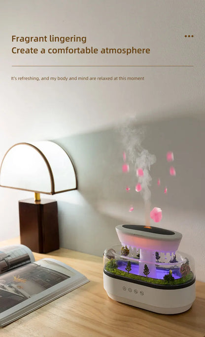 Rain Cloud Cool Mist Humidifier Water Drip Micro Landscape Aroma Diffuser with 7 Night Light Aromatherapy Diffuser for Bedroom