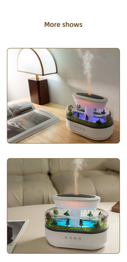 Rain Cloud Cool Mist Humidifier Water Drip Micro Landscape Aroma Diffuser with 7 Night Light Aromatherapy Diffuser for Bedroom