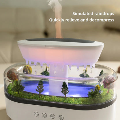 Rain Cloud Cool Mist Humidifier Water Drip Micro Landscape Aroma Diffuser with 7 Night Light Aromatherapy Diffuser for Bedroom