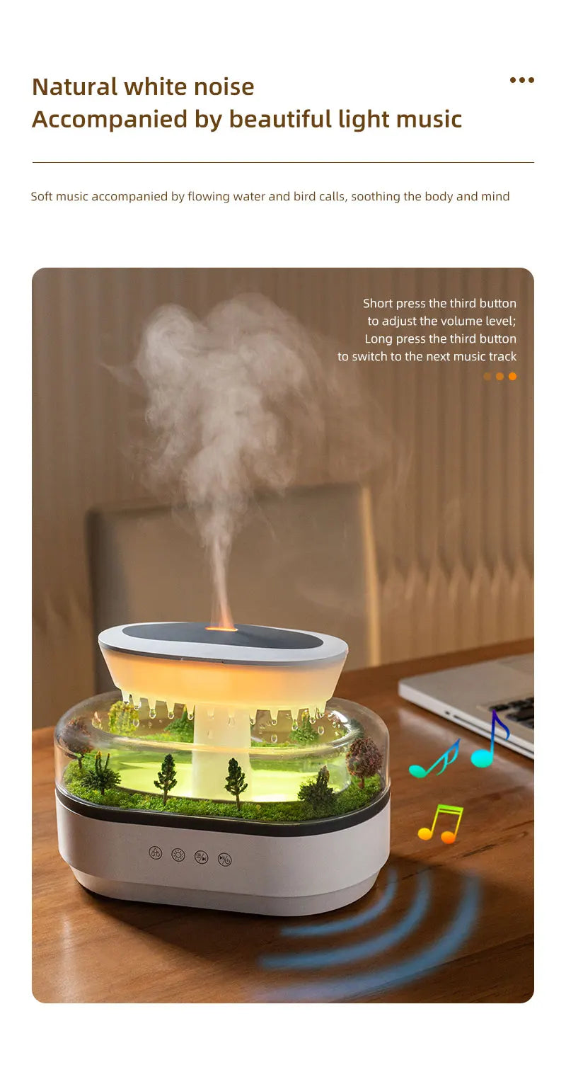 Rain Cloud Cool Mist Humidifier Water Drip Micro Landscape Aroma Diffuser with 7 Night Light Aromatherapy Diffuser for Bedroom